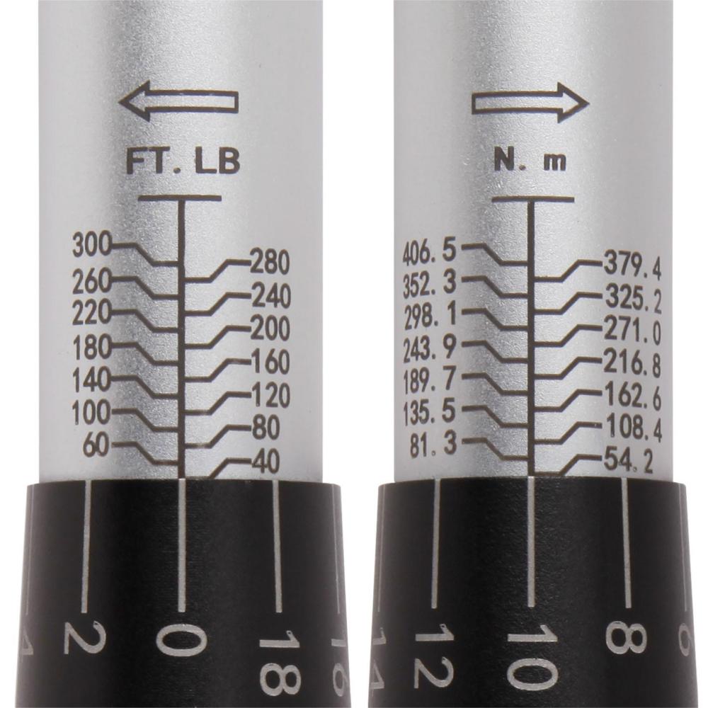 RebarTech Torque Wrench 1/2-Inch Drive, 40-300 ft.lb / 54-406 Nm
