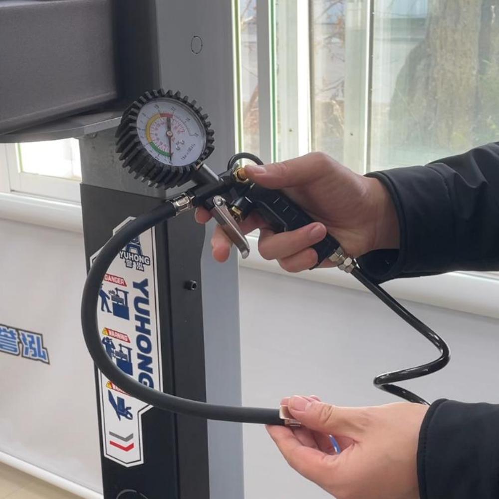 RebarTech Tire Inflator Deflator Air Pressure Gauge with Rubber Hose