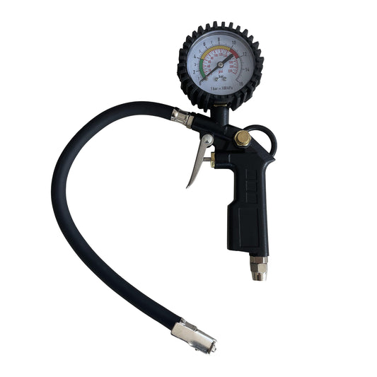 RebarTech Tire Inflator Deflator Air Pressure Gauge with Rubber Hose