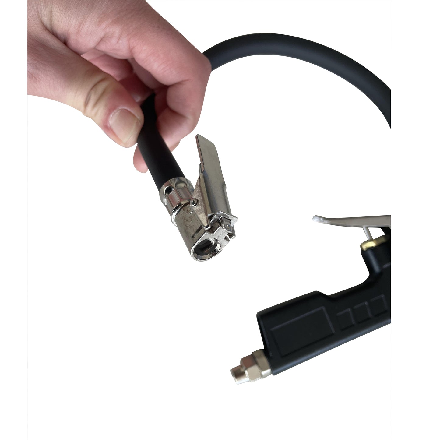 Tire Inflator Deflator Air Pressure Gauge with Rubber Hose