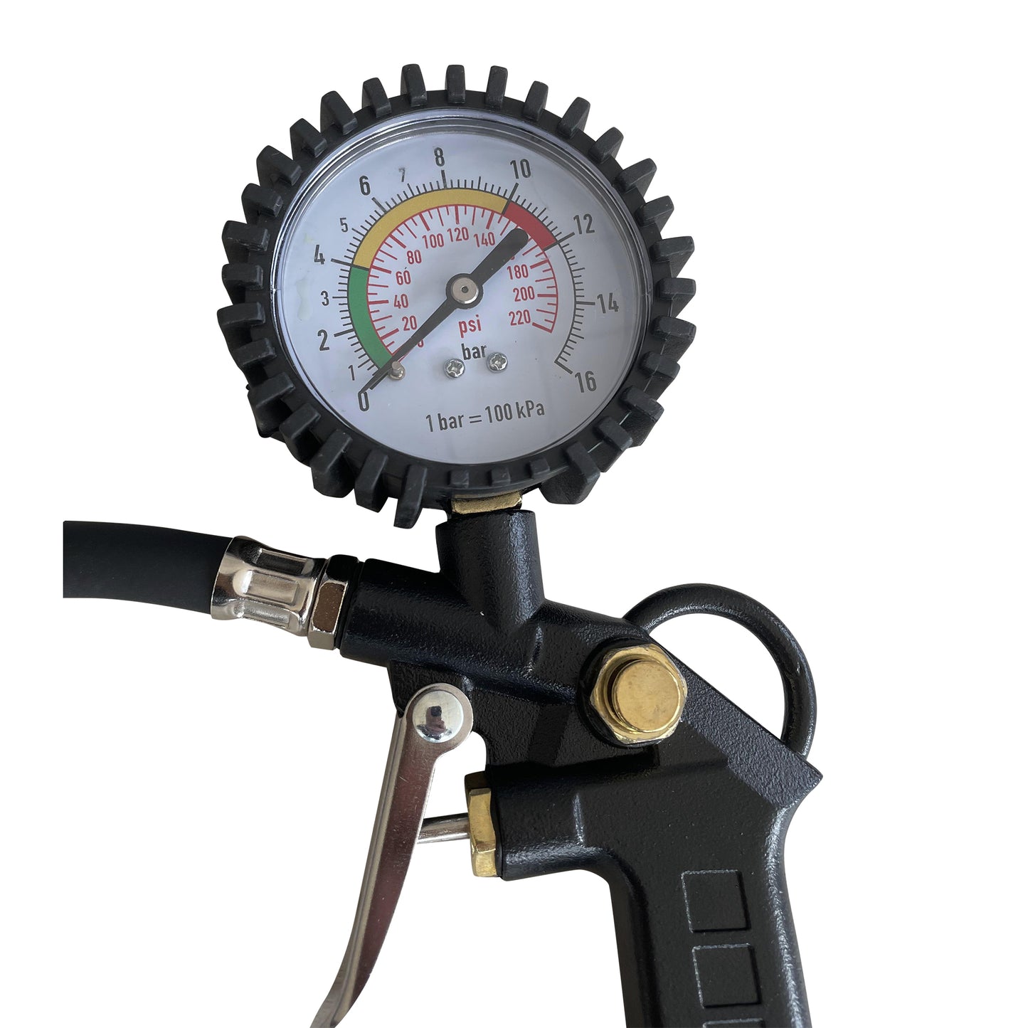 Tire Inflator Deflator Air Pressure Gauge with Rubber Hose