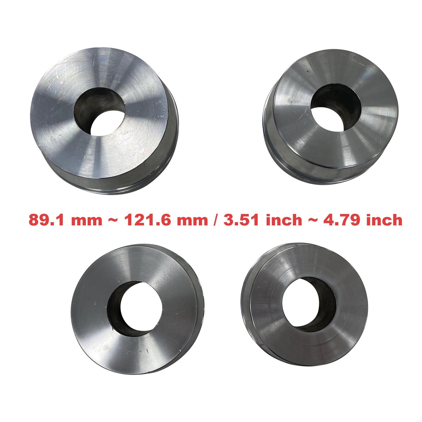 RebarTech Wheel Balancer Cone Set for Tire Balancing Machine with 40mm Shaft, Taper Cones Kit from 89.1 mm~ 121.6 mm / 3.51 inch ~ 4.79 inch, 4 pcs, Tyre Repair Shop Accessory